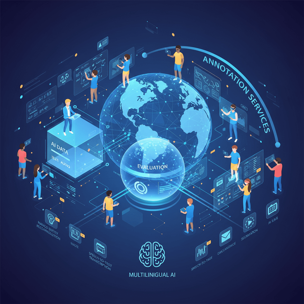Visualization of multilingual AI data, evaluation, and annotation services